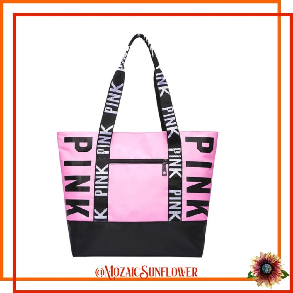 PINK LOGO Weekender Tote Bubble Gum Pink FREE KEYCHAIN With Purchase